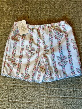 NWT TBBC The Beaufort Bonnet Company Ribbons floral shorts girls size 10